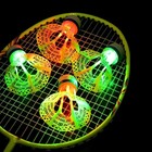 Led Luminous Badminton Shuttlecock Night Glow Windproof Durable Plastic Balls