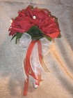 New Small Artificial 9 Red Rose Bridesmaid  Flower Girl  Clutch Toss Bouquet 