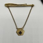Masonic Freemason 12k Gold Filled Tie Tacks And Faux Turquoise Bolo Men   s 