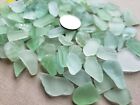 Pure Beach Sea Glass Surf Tumbled Foam Light Green Small Mosaic Craft Damage S1