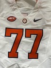Clemson Tigers Football Jersey Mens 46 White Game Worn Team Issued Nike  77