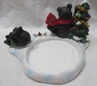 Yankee Candle Jar Holder J h Christmas winter Brown Bear   Cub With Tree   Bird