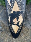 Tribal Shark Decorative Surfboard Wall Plaque 39 x 10 