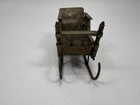 Antique Vintage Cast Metal Miniature Sleigh Ornate Spindle Back Decorative Toy