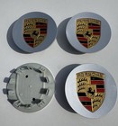 Set Of 4 76mm Silver Porsche Center Caps Refinished 911 Cayenne Panamera Cayman