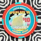 Edgewater Hotel  10 Le Spring Run  98 Laughlin  Nevada Poker Casino Chip V511