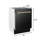 24  Zline Autograph Top Control Dishwasher Black Stainles 3rd Rack Dwvz-bs-24-cb
