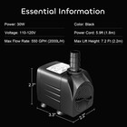 550 Gph Submersible Water Pump  30w Ultra Quiet With 3 Nozzles For Aquatic Use