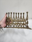 Vintage Mid Century Brutalist Judaica Brass Jerusalem Hanukkah Menorah Israel