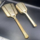 Vintage  Vanity Mirror And Brush Set Gold Color