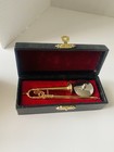 Solid Brass Mini Trombone Desk Ornament With Stand   Case 4    Tall