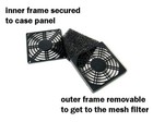 Cooling Fan Dust Filter 92mm X 6 Pack With Removable Washable Mesh Filter Black
