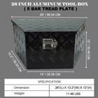 26 x13 5 x12  Aluminum Trailer Tool Box Heavy Duty Tool Storage Box With Lock