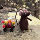 The Makerss Felting Kit - Flower Cart Mouse Needle Felt Kit
