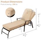 Adjustable Outdoor Chaise Lounge Chair Patio Beach Recliner W  Armrest 4 Color