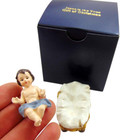 Baby Jesus Figurine With Manger Small Nativity Statue In A Box  2 Inch