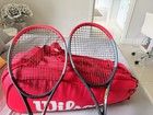 2 Wilson Clash V1 100 Tour Grip 4_1 4 Plus Wilson Tour 6 Pk Racket Bag  used 