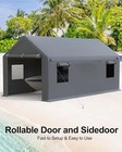 13x20ft Carport Heavy Duty Portable Garage W 4 Roll Up Door 4 Mesh Window Garage