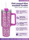 40 Oz Tumbler With Handle And Straw  100  Leak-proof Travel Mug - Lavender Rose