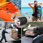 Marine Grade Heavy Duty Bungee Cord Roll With 12 Hooks - Black Elastic Shock    