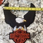 Harley Davidson Bar   Shield Eagle Black Silver Back Vest Patch 13 X 10