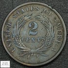 1864 Large Motto Copper Two Cent Piece 2c - Corrosion