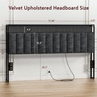 King Size Headboard Only  Upholstered King Headboard With Charging Station  Head