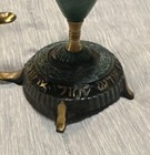 Pair Of 2 Metal Enameled Judaica Israel Candlestick Holders Made In Israel