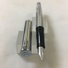 Waterman Brush Metal Lined Black  Fp Steel Medium Nib  Converter New France
