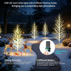 6ft White Lighted Birch Tree 1300leds Warm White Lights  Xmas Twinkle Tree With