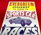 Vintage Evergreen Raceway Hazleton Pa  Sports Car  Jaguar Xk 120  Racing Poster