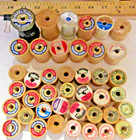 Lot 41 Vtg  Empty Sewing Wooden  s-m-l  Spools crafts-mixed- 9 Diff  Companies 