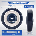 Natgai 5 Inch Shopping Cart Wheels Replacement  Caster Wheels  Set Of 4