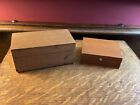 Vtg English Leather Wooden Dovetailed Box   Denmark Box
