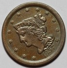 1857 Braided Hair Liberty Head Half Cent - Us 1 2c Copper Coin
