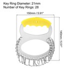 28 Rings Stainless Steel Key Organizer Keyring Holder Management Yellow 2pcs