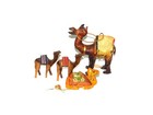 Lot 4 Vintage Camel Figurines Carved Wood Stuffed Leather Morocco