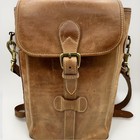 Vintage Mulholland Brothers Wine Carrier Two Bottle Brown Leather Bag Usa