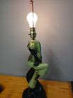 Vintage Mcm Black Nubian Blackamoor Genie Chalkware Table Lamp Accent Lamp 