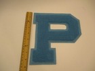Vintage High School Letter Patch P Blue Fabric Unused 8 5 