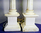 Vintage Carved Alabaster Table Lamps  Neoclassic Pair  Working  Read