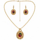 Women   s Stainless Steel Necklace   Earrings Jewelry Set Floral Adjustable Gift