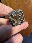 Antique Small Perfume Bottle glass Filigre Metal Covering 