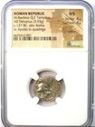 M  Baebius Q f  Tampilus Roman Silver Ar Denarius 137 Bc - Certified Ngc Ms Unc