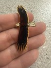 Vintage Wm William Spear Enamel Hat Lapel Pin Brooch - Soaring Bald Eagle
