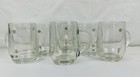 Vintage Mugs Cups Clear Glass Weighted Bottoms Coffee Tea 6 Pc Set Handled Usa