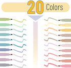 Mr  Pen- Aesthetic Highlighters  20 Pcs  Chisel Tip  Pastel Colors  No Bleed Bib