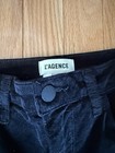 L agence Black Velvet Skinny Pants Slim Fit Mid Rise Pockets 31  Inseam