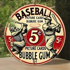 Baseball Vintage Sports Wall Tin Metal Signs Home D  cor 8x8 Inch Plaque For Man
