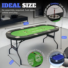 8 Player Poker Table With 2 Interchangeable Game Mats  Texas Holdem Poker And Bl